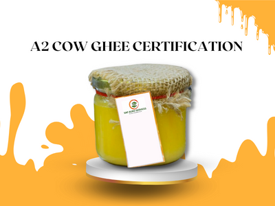 The image is of A2 cow ghee certification